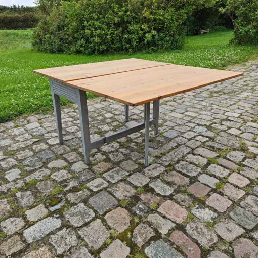 Antikt slagbord med 1 klap og malet understel - Image 6