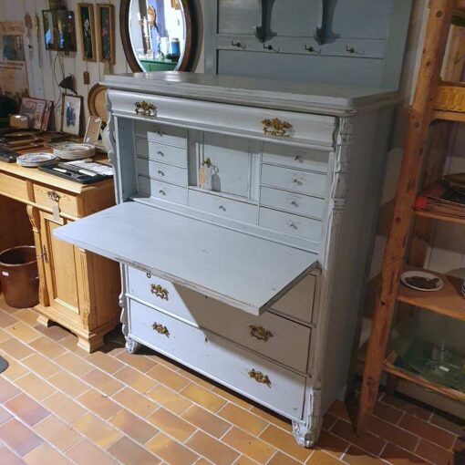 Antik, grå sekretær - Image 2