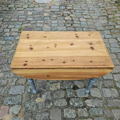 Antikt klapbord med gråt understel - Image 3