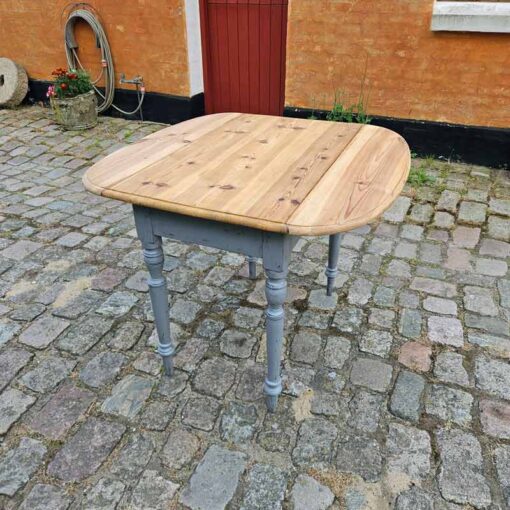 Antikt klapbord med gråt understel - Image 5