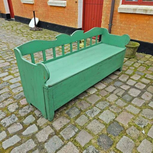 Grøn, antik slagbænk - Image 2