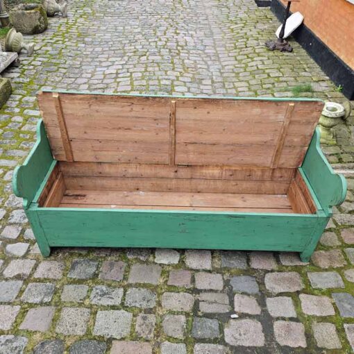 Grøn, antik slagbænk - Image 4
