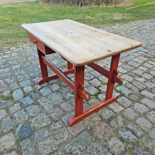 Køkkenbord med 1 skuffe og rødt understel - Image 2