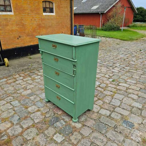 Svensk grønmalet kommode med 5 skuffer - Image 2